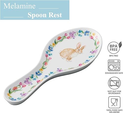 Miniatura 6 de UP ware - Soporte para cuchara de melamina de 9.625 pulgadas, soporte para utensilios de cocina, mesa de comedor (bandera americana)