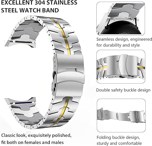 Miniatura 4 de Correa sin huecos compatible con Samsung Galaxy Watch 654 Band 1.575 in1.732 in Galaxy Watch 64 Classic Band 4243471.811 in Galaxy Watch 5 Pro 1.772