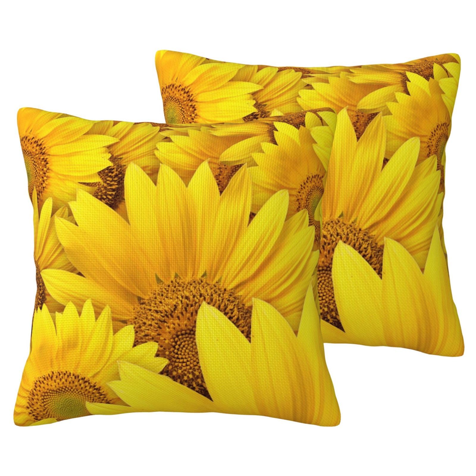 Housses de coussin tournesols imitation lin : protégez et égayez votre mobilier