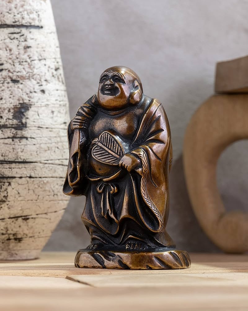 Amazon｜吉兆七福神 布袋（銅製/上味色）仏師：旭峰 原型＿仏像