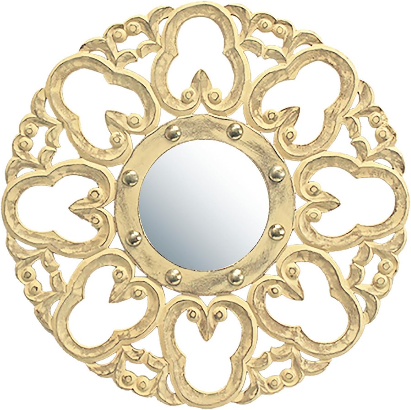 Fetco Home Décor Ellie Berry Branch Metal wall art, Fetco 23.6-in by 23.6-in Wynter Yellow Carved Mirror, Green