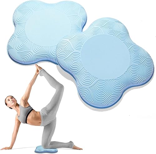 Paquete de 2 cojines de yoga para rodillas y codos, espuma extra gruesa para rodillas, codos, muñecas, manos y cabeza, almohadillas de pilates y
