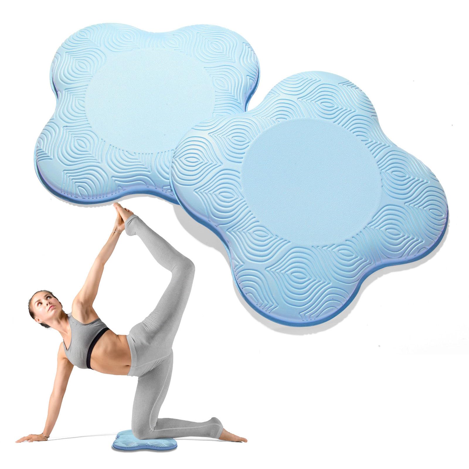 MBKHFLL 2 Packs Yoga Knee & Elbow Cushions - Extra Thick Foam for Knees, Elbows, Wrists, Hands & Head - Pilates & Kneeling Pads - Support Foam Pads