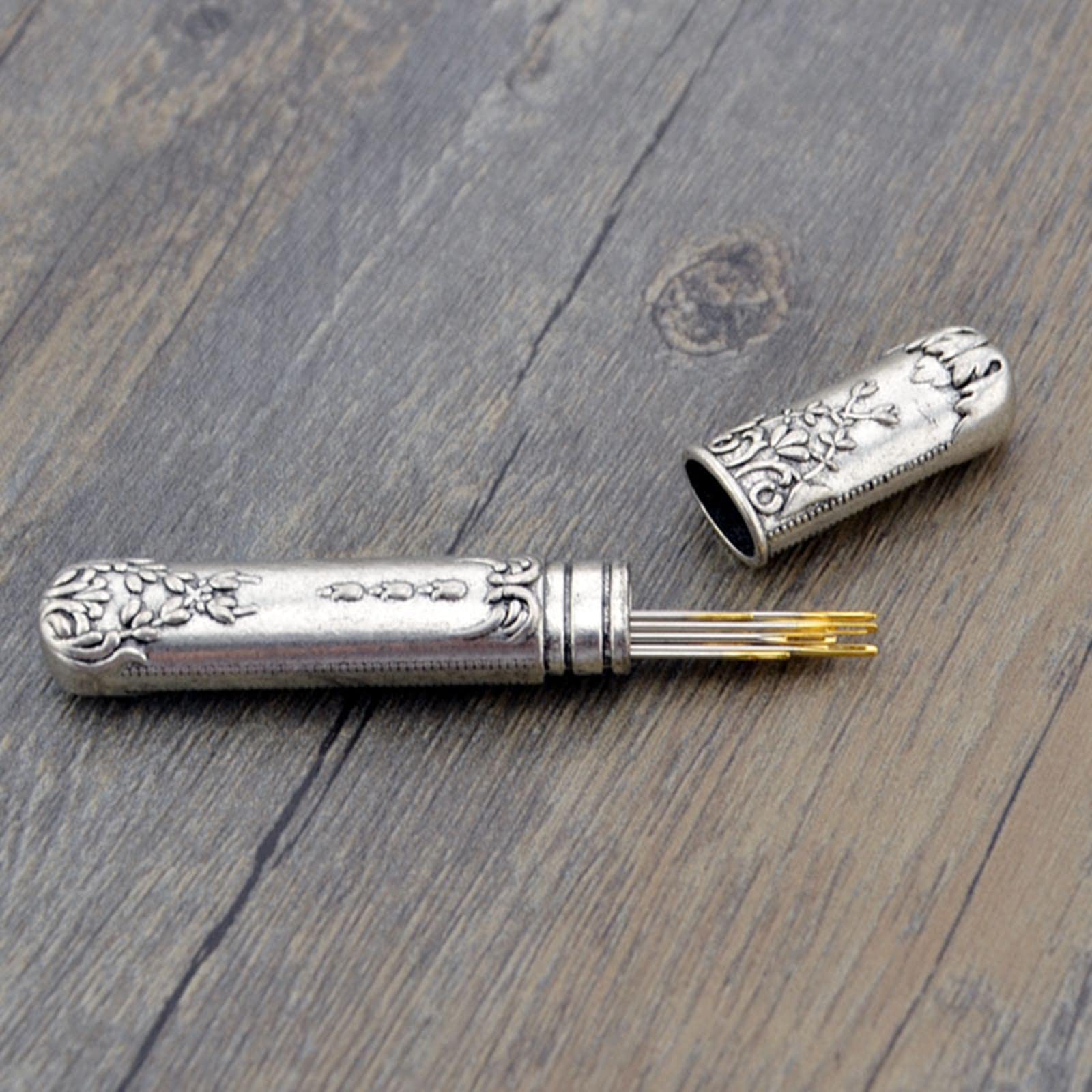 5 Teiliges Vintage Silber Scherenset für Sammler Oder Bastler, Inklusive Stickschere, Nähkästchen, Und Bastelzubehör, Pflaumenblüte