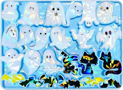 Halloween Silicone Molds, Laser Pendant Molds Resin Silicone Molds, Spooky Epoxy Molds for Keychains and Halloween Decorations