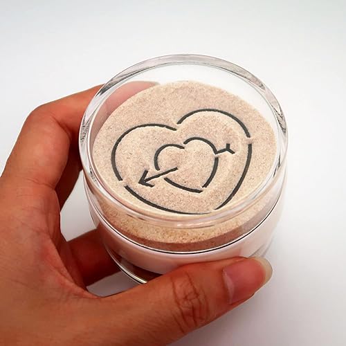 Miniatura 6 de Pisapapeles de arena de 2.5 pulgadas, redondo, voltea para ver te amo