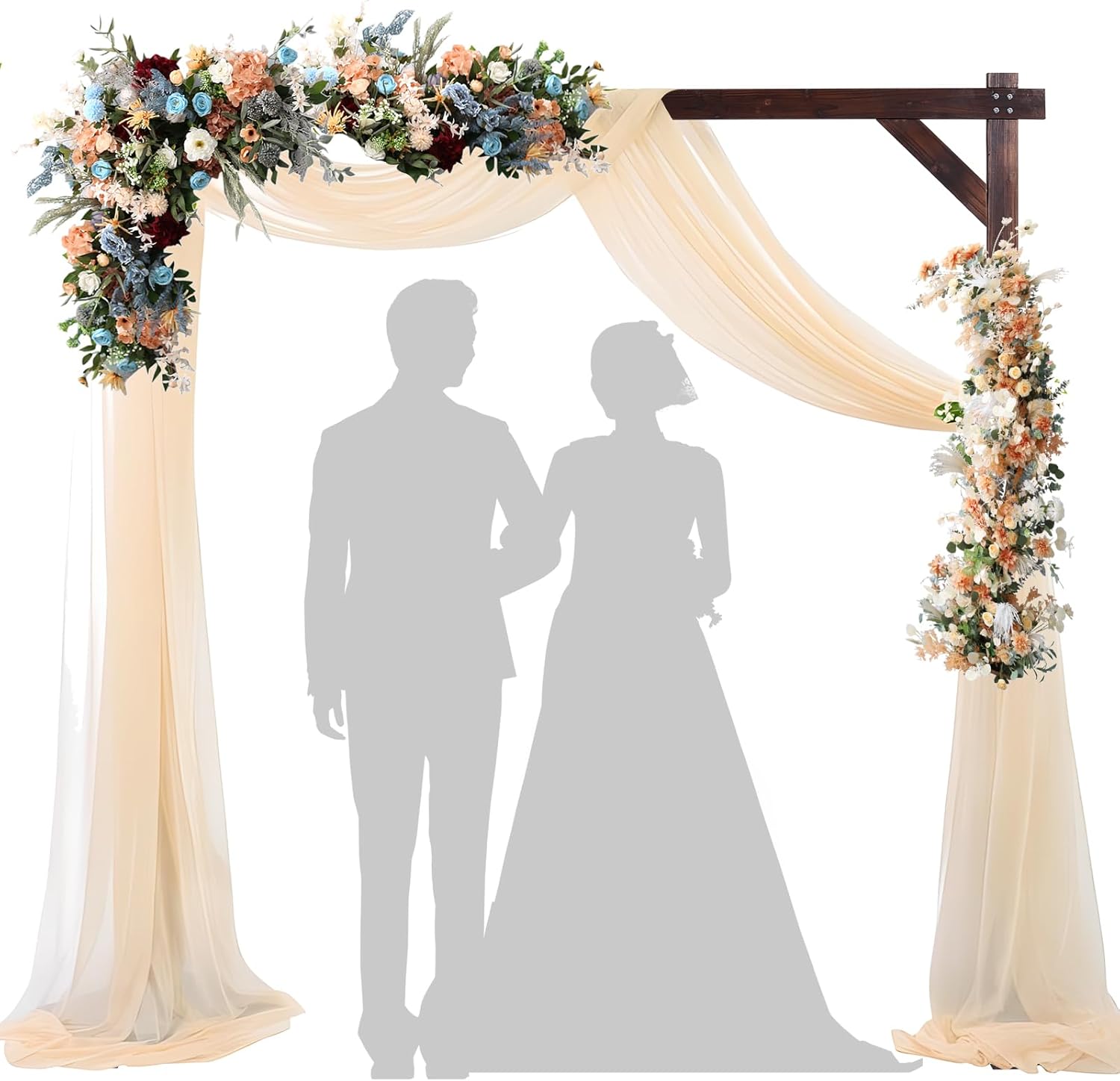 Wooden Wedding Arch, 7.15FT Arch Backdrop Stand Frame, Wood Square Arbor for Wedding, Ceremony, Proposal Scene, Birthday Parties, Rustic Indoor and Outdoor Decoration