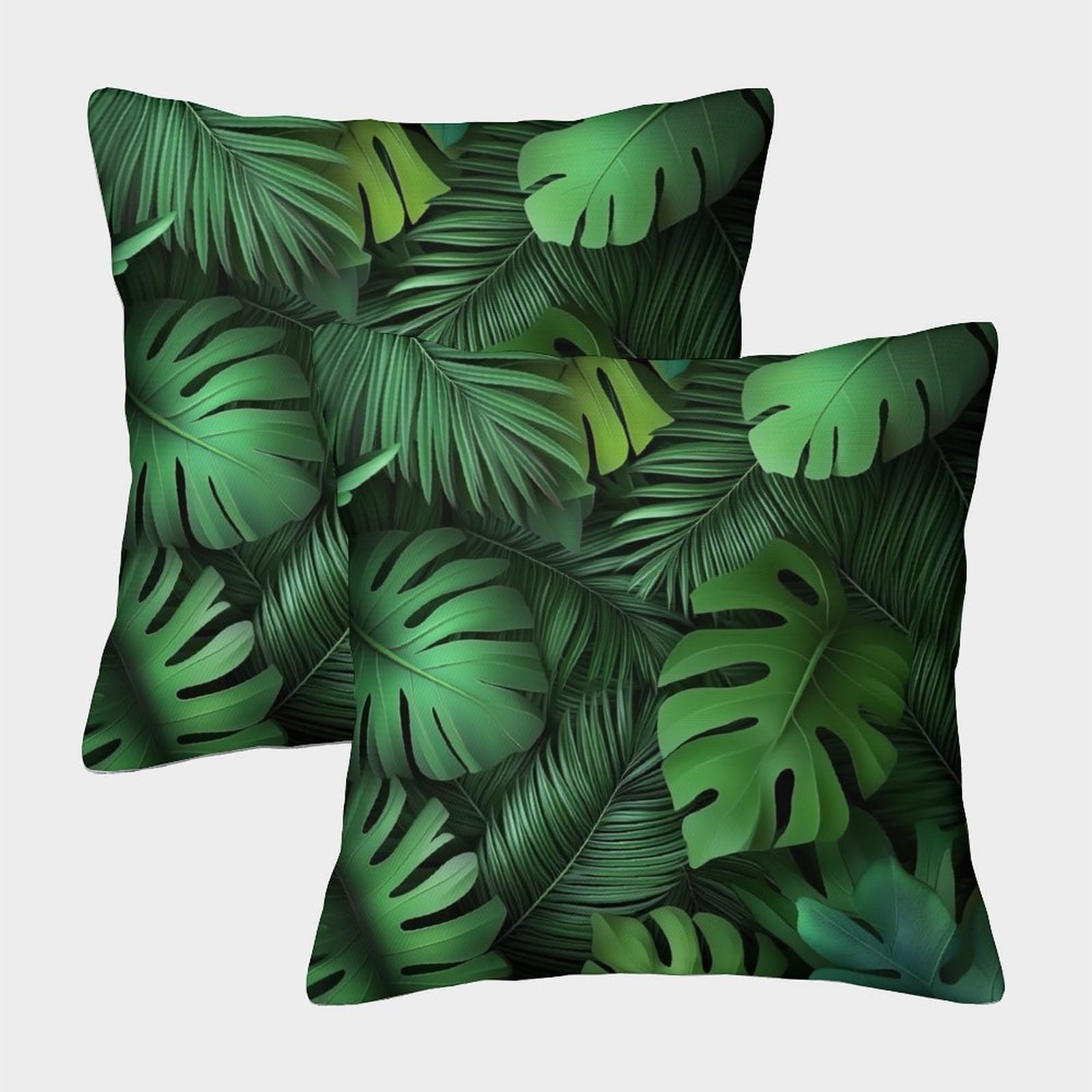 kaiyun 2 Pack 3D Tropical Jungle,Green Leaves Cushion 3D Soft Touch Pillowcase,sofa Chair Home Furnishings 40x40cm