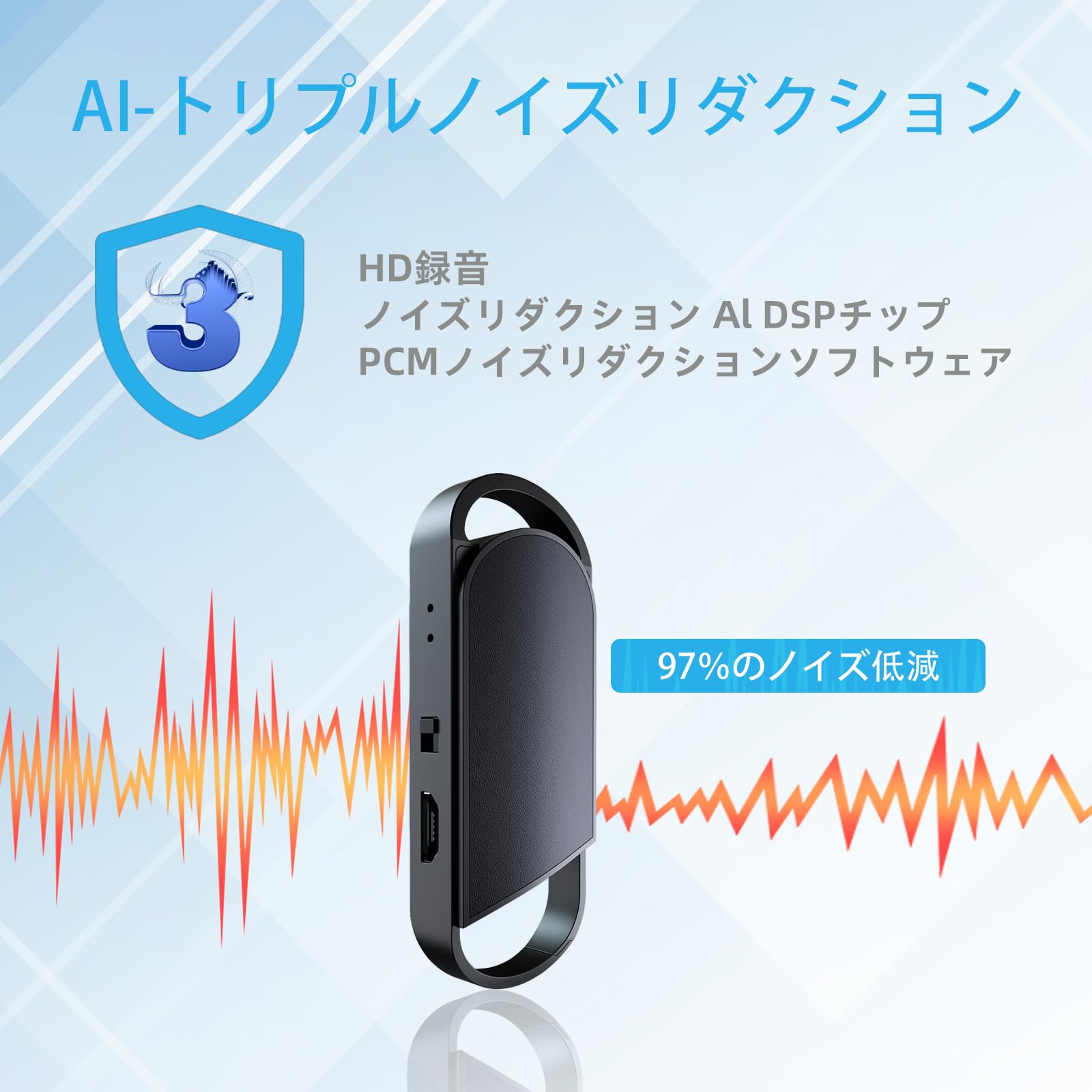 Amazon.co.jp: 64GBボイスレコーダー 小型、3072kbps音質録音、AI 理性