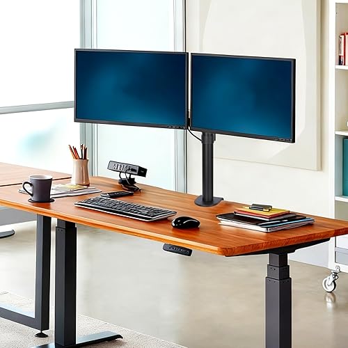 Miniatura 2 de Soporte de escritorio para monitor, soporte de monitor ajustable resistente, soporte de escritorio con abrazadera C  base de ojales (brazos dobles
