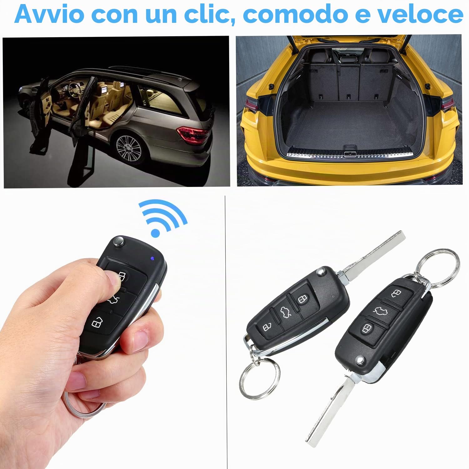 Allarme Lampeggiante Auto Kit Chiusura Centralizzata Auto Universale Con Telecomando - Sistema Blocco/sblocco A Distanza
