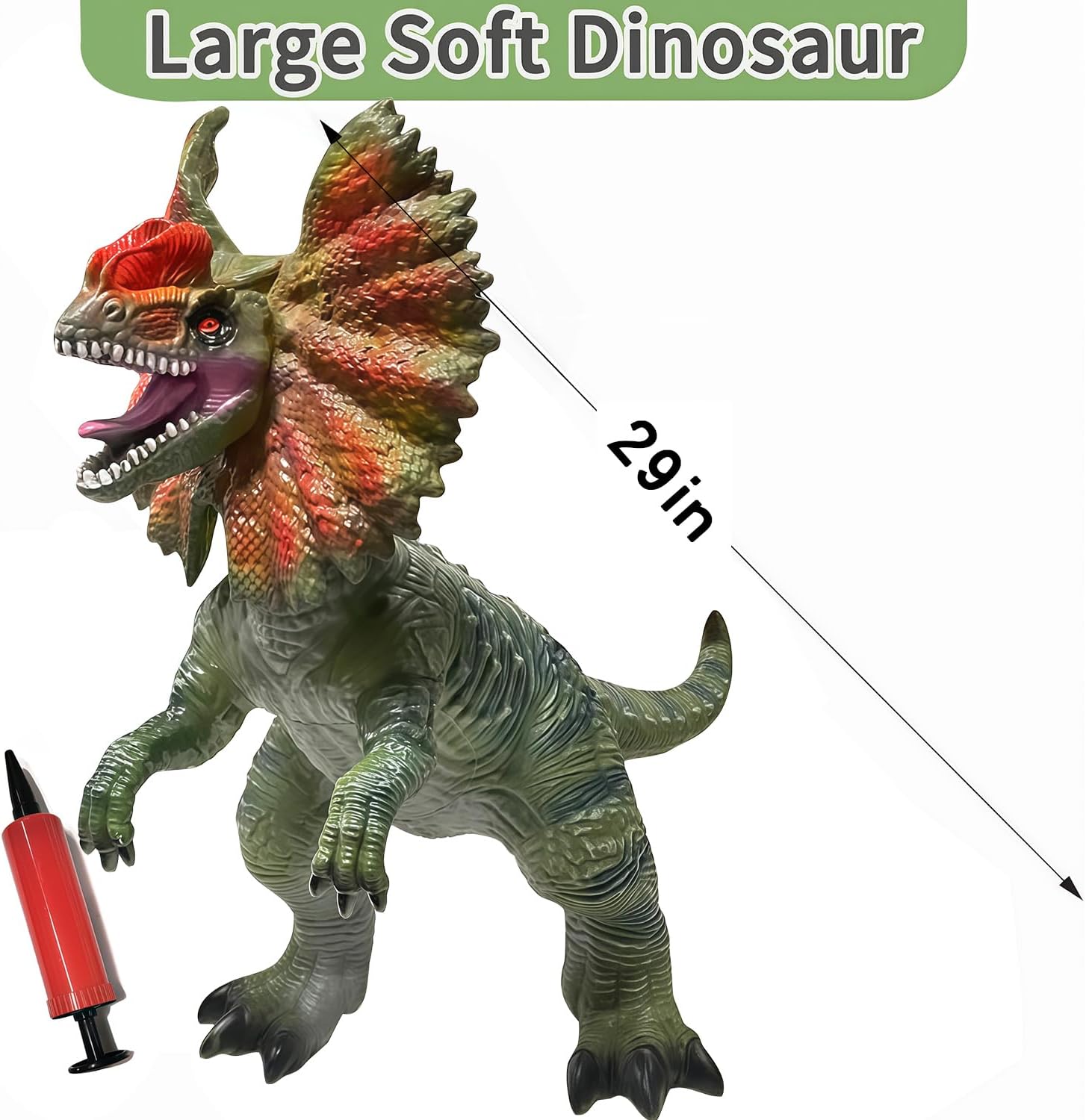 Large Dinosaur Toys- 29" Dilophosaurus Soft Dinosaur Toys for Kids 3-5, Big Inflatable Dino for Boys Girls, Toddler Party Favors Birthday Gifts
