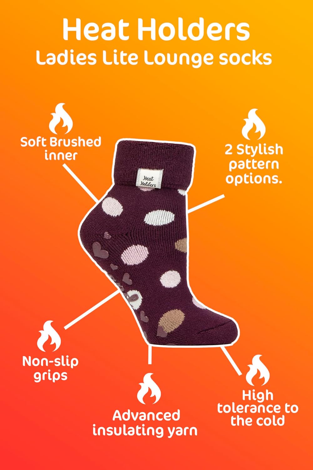 HEAT HOLDERS Lite - Womens Thermal Lounge Bed Socks Soft Warm Cozy Comfortable Winter Wear