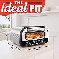 Vista 7 de Gourmia Indoor Pizza Oven Air Fryer Toaster – 1800W Countertop Multi-Cooker with Pizza Stone, Digital Controls & 6 Presets, Stainless Steel