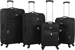 STARLIFE Lightweight 4-Pieces Luggage Set 20/24/28/32 Inch Best Torlley Bag With 4 Spinner Wheels-TR1 Black