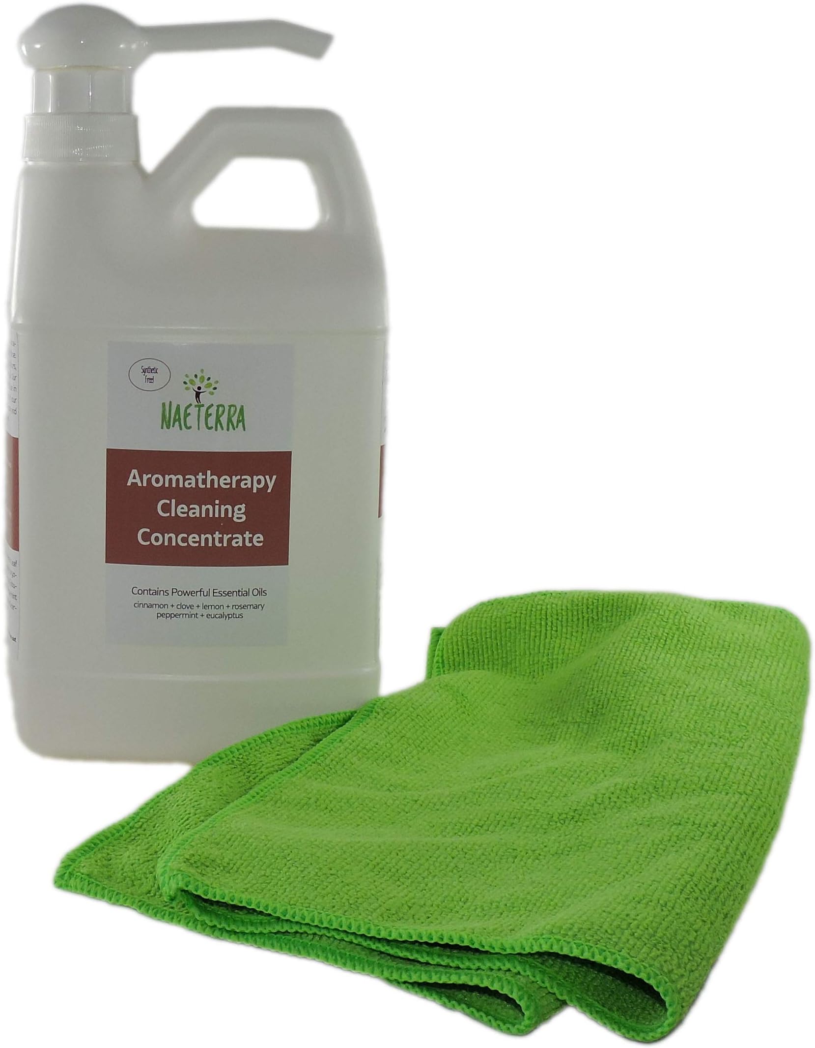 64 oz Naeterra Aromatherapy Household Cleaning Concentrate - Includes 1 Micro FIber Towel and Propellent spray free Dispenser