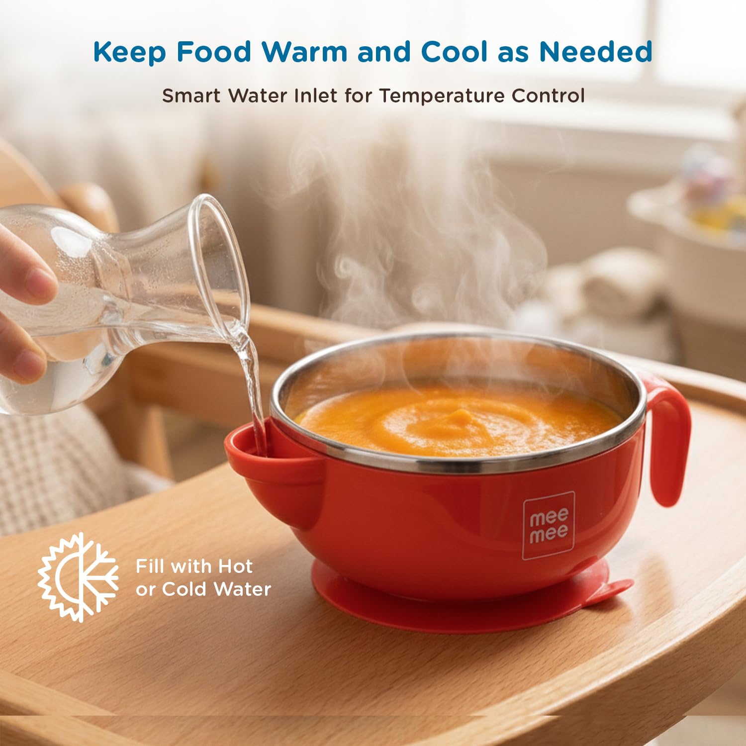Mee Mee Air Tight Baby Feeding Bowl | BPA Free | Stay Warm Bowl | Food Remains Warm | Suction Non-Spill Bowl 2