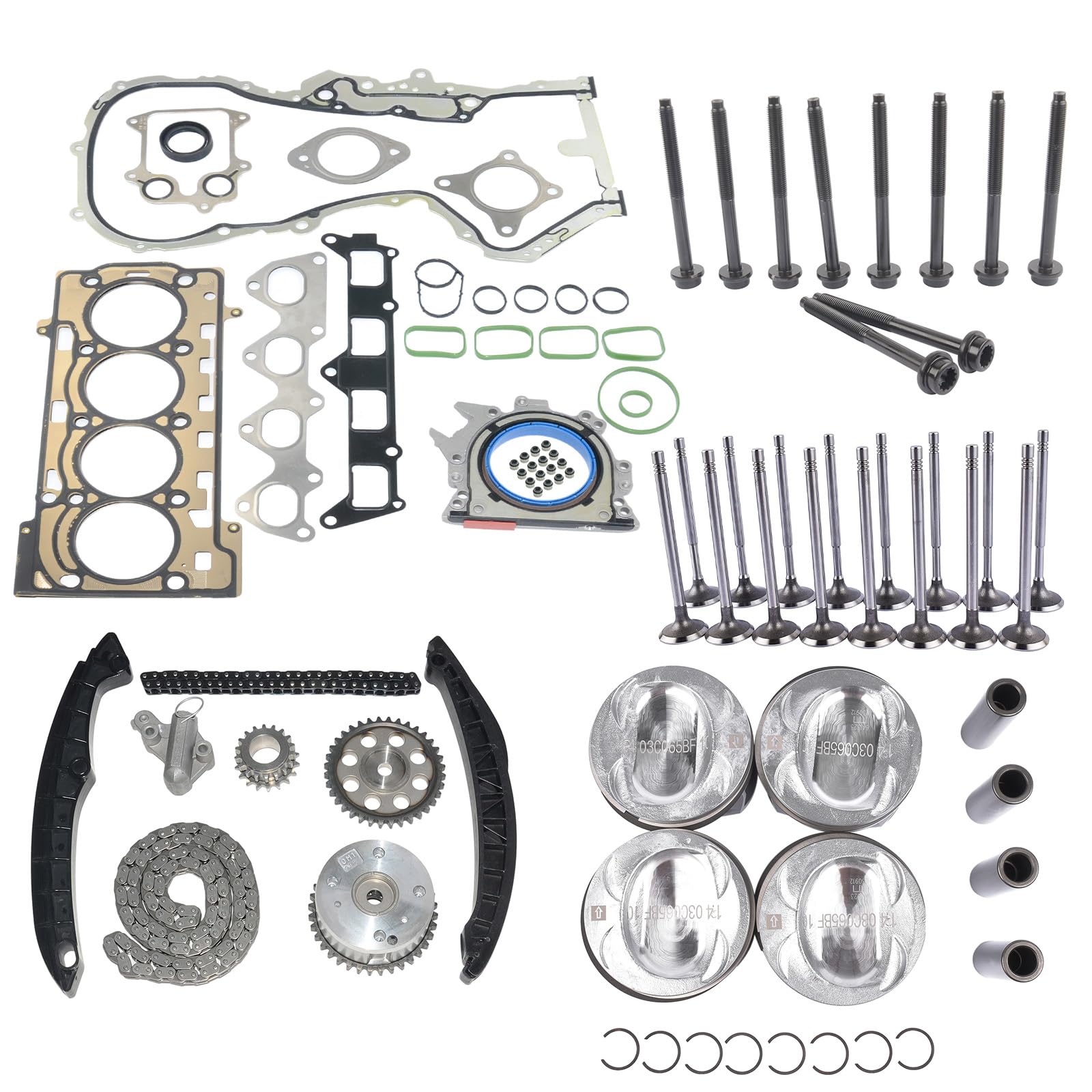 Kit de reparación de pistones compatible con A1 A3 E0s G0lf VI Je-tt a IV Ti-guan 1.4 FSI TSI 03C109469J 03C109571B