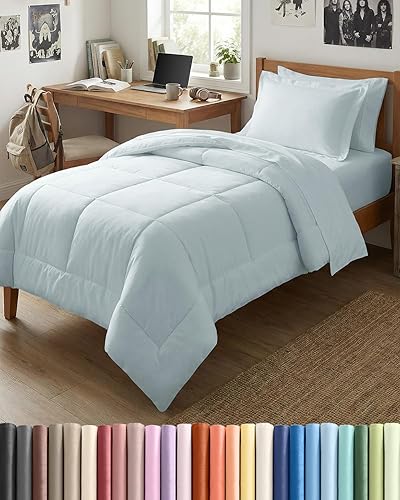 Miniatura 25 de Juego de edredón de tamaño Queen - Juego de cama de 3 piezas para todas las estaciones - 1 edredón suave acolchado con cintas en las esquinas y 2