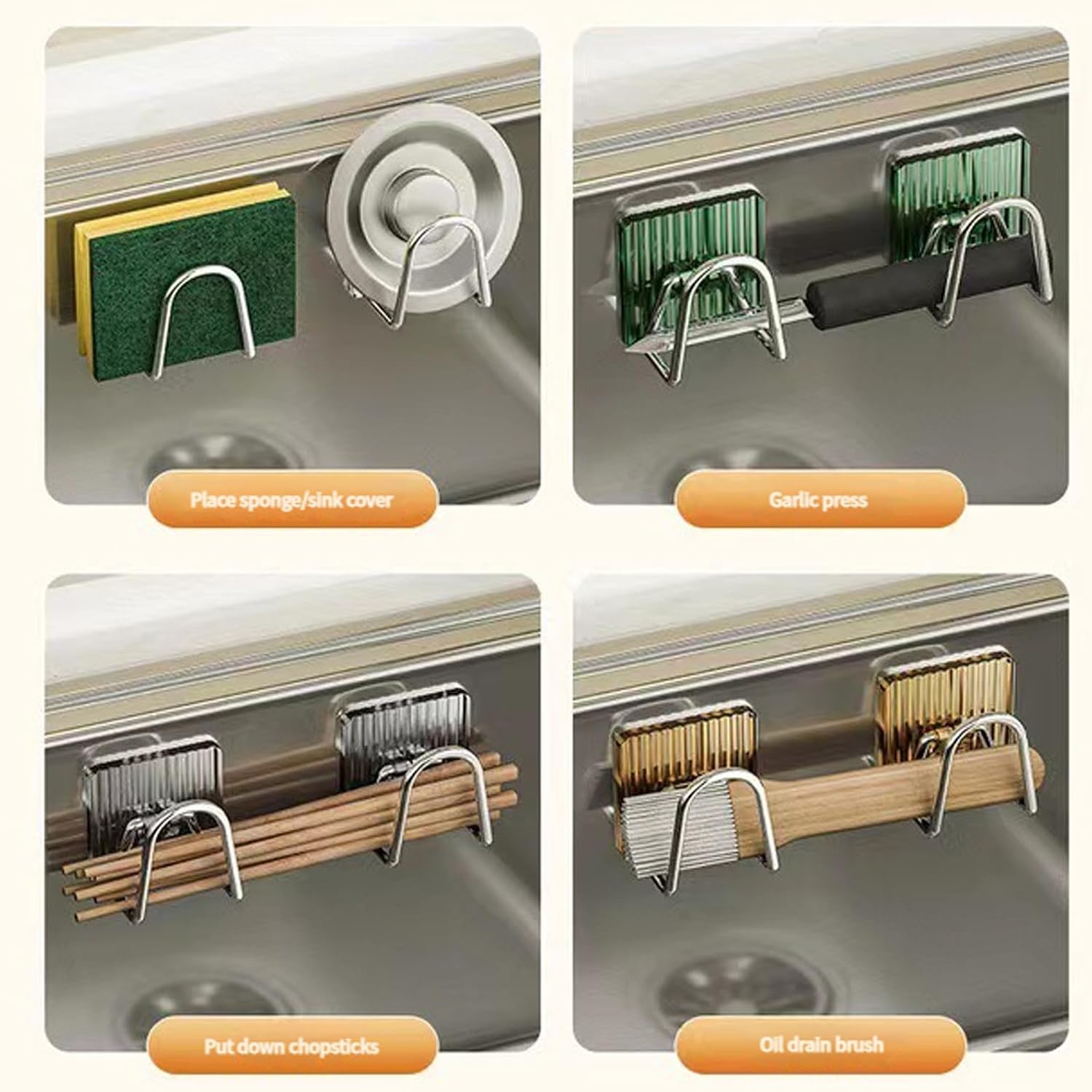 Multifunctional Shower Hook Drillless Installation Space Efficient Bathroom Organizers Corrosions Bathroom Decors Adhesive Utility Hook image 2