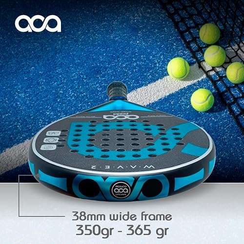 Miniatura 3 de ACA Wave 2 - Raqueta de pádel profesional  Carbono 3K  Forma redonda  EVA Soft Black  Balance bajo-medio  Gran control y maniobrabilidad