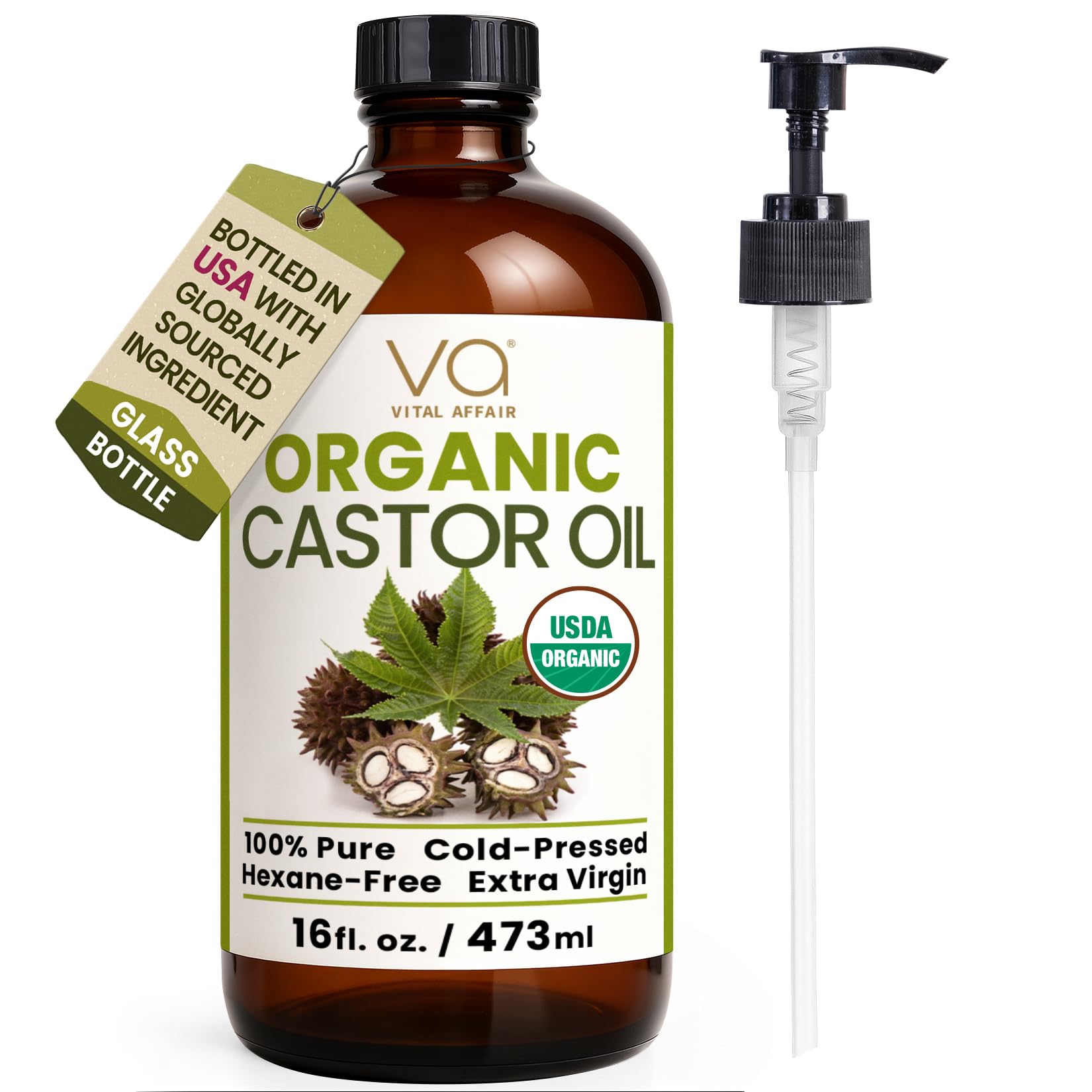 VITAL AFFAIR Organic Castor Oil 16 oz - hair treatment oils | Mubboo