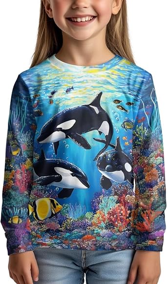 DISNIMO Tshirts for Girls Casual Clothes 3-16 Long Sleeve Tee Shirts Kids Boys Fall Outfits