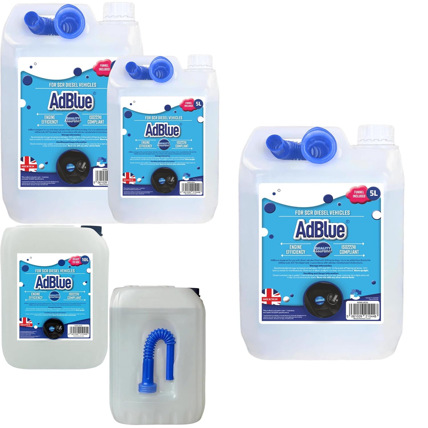AdBlue Makes & Models Complete With Easy To Pour Spout Preventing Spills (5 Litres, 4)