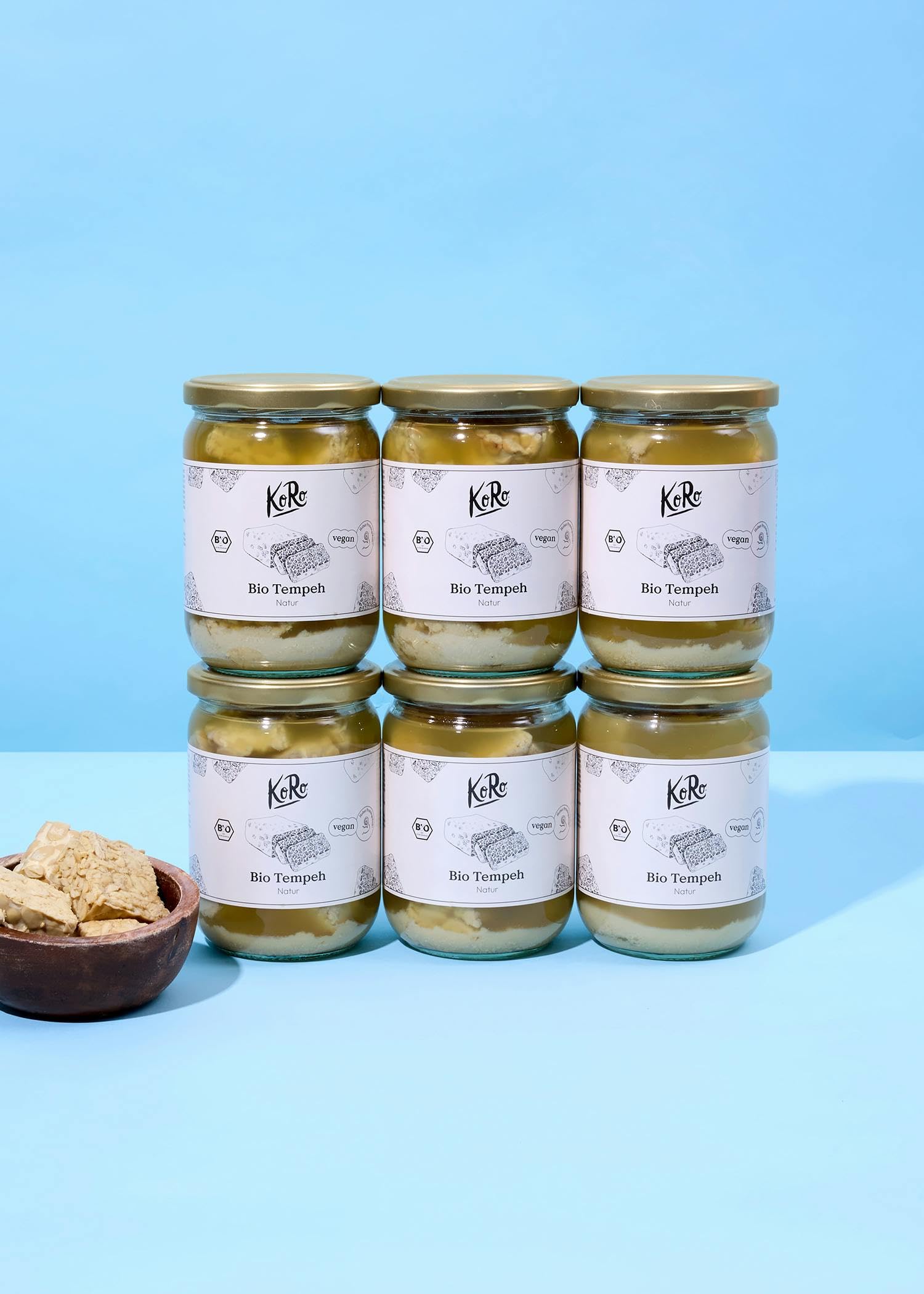 KoRo – Tempeh bio 6 x 175 g – Graines de soja fermentées – Riche en protéines – Substitut végan à la viande
