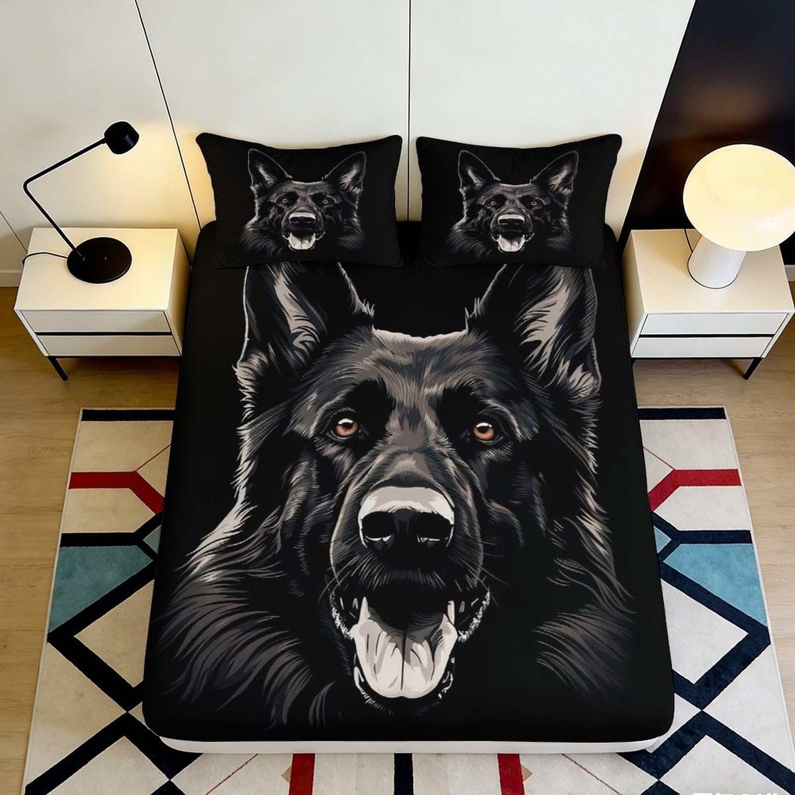 Kzqjxnhpcr Style-9 3D Printed Wolf Pattern Deep Pocket Fitted Sheet Microfiber Non-Slip Bedroom Bedding Wolf Mattress Fitted Cover Breathable For Adults Teens 90X200x25cm 90X200x25cm