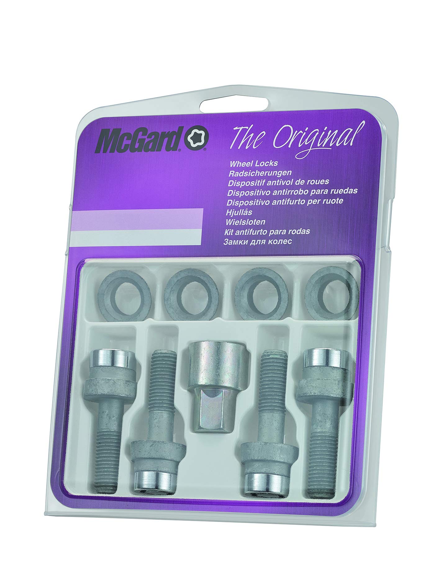 McGard 27563SU Standard - Tornillos antirrobo de ruedas para reducir el diámetro del círculo (base cónica móvil, M12 x 1,5, longitud del vástago 28,0 mm, SW17)