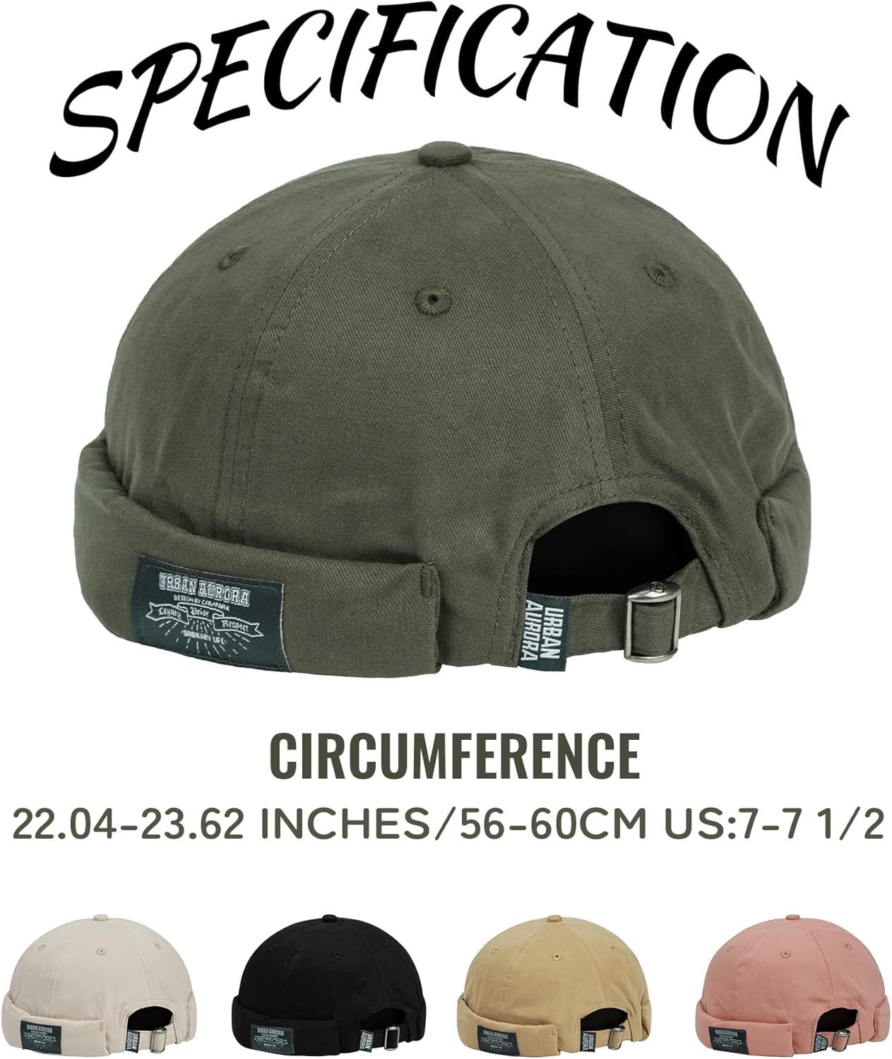 Croogo Brimless Docker Cap Unisex Rolled Cuff Harbour Hat Visor-Less Cap Cotton Beanie Landlord Hat Casual Sailor Skull Cap - Image 3