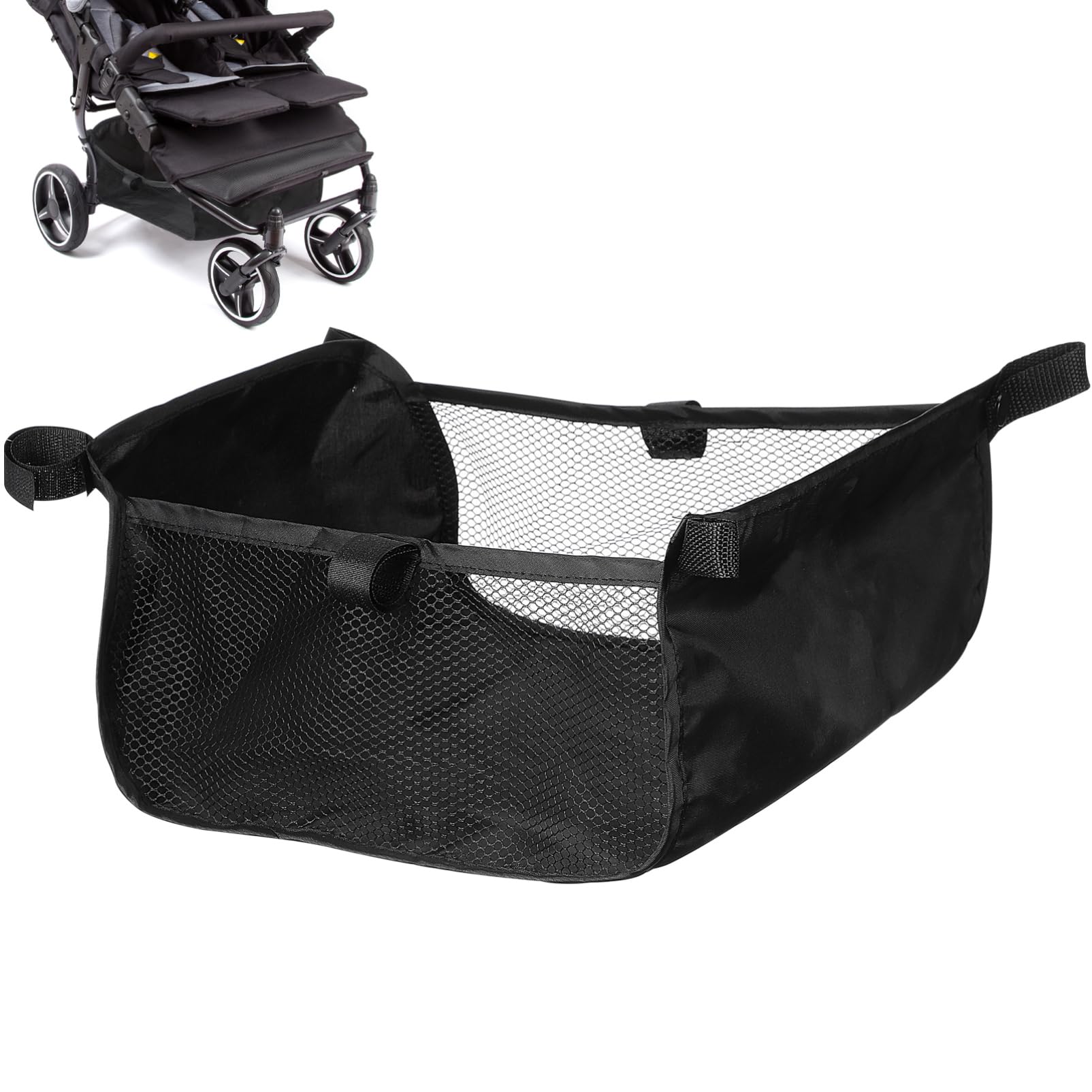Veemoon Small Stroller Bottom Organizer Basket Baby Stroller Additional Storage Bag Tiny Pushchair Basket Infant Baby Pushchair Attachments Accessories Babies Products (S, 10 W 6 H)