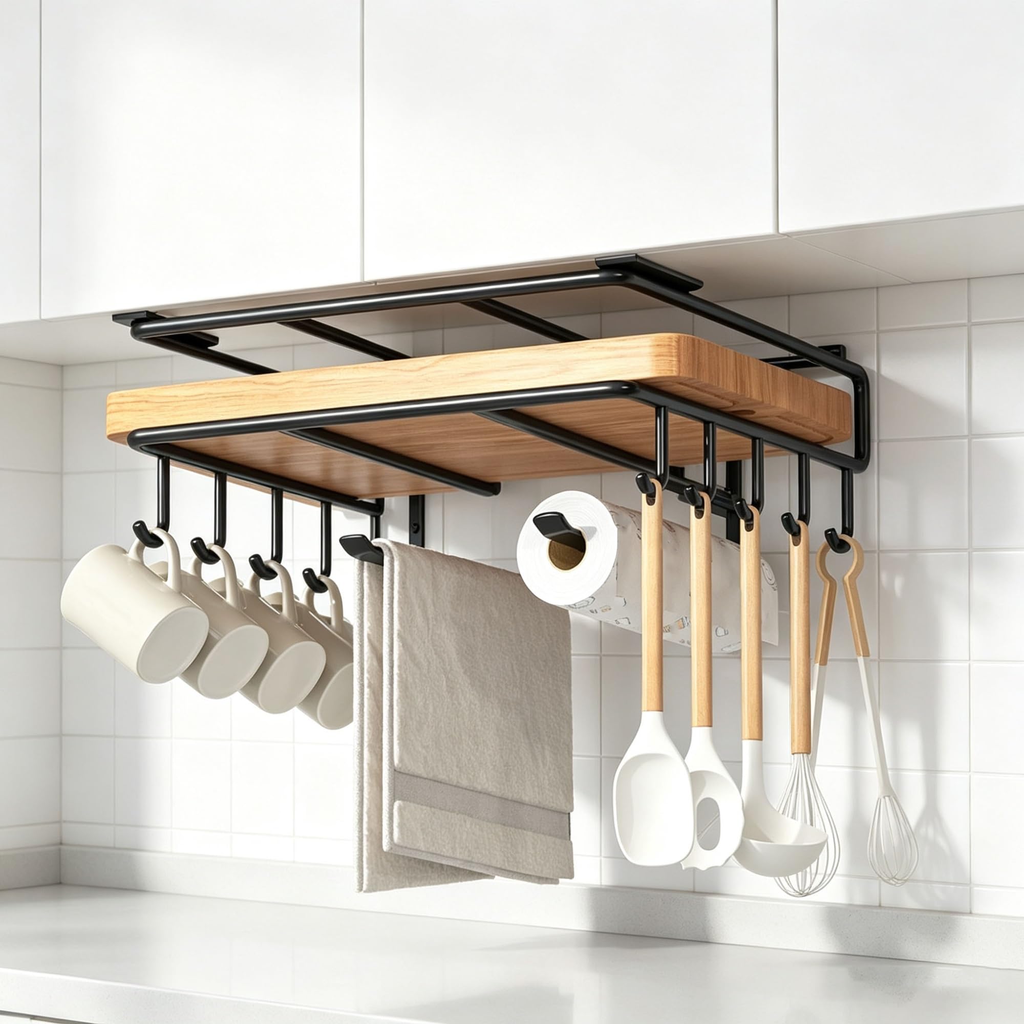 Porta-coperchio da appendere, portaoggetti multifunzionale | Senza fori, for riporre la cucina salvaspazio