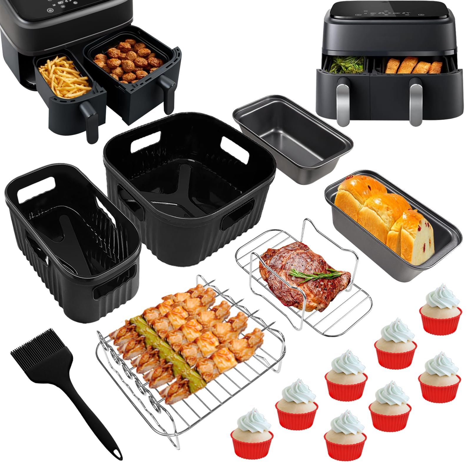 YINGRACE Airfryer Zubehör für Philips Airfryer Dual Basket 3