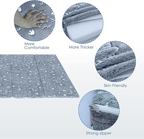 Miniatura 8 de MeMoreCool Colchón de Piso Tipo Futón para Niños, Alfombra de Juego y Musculación Grande de 6x4 Pies, Almohadilla de Tatami de Espuma Gruesa para