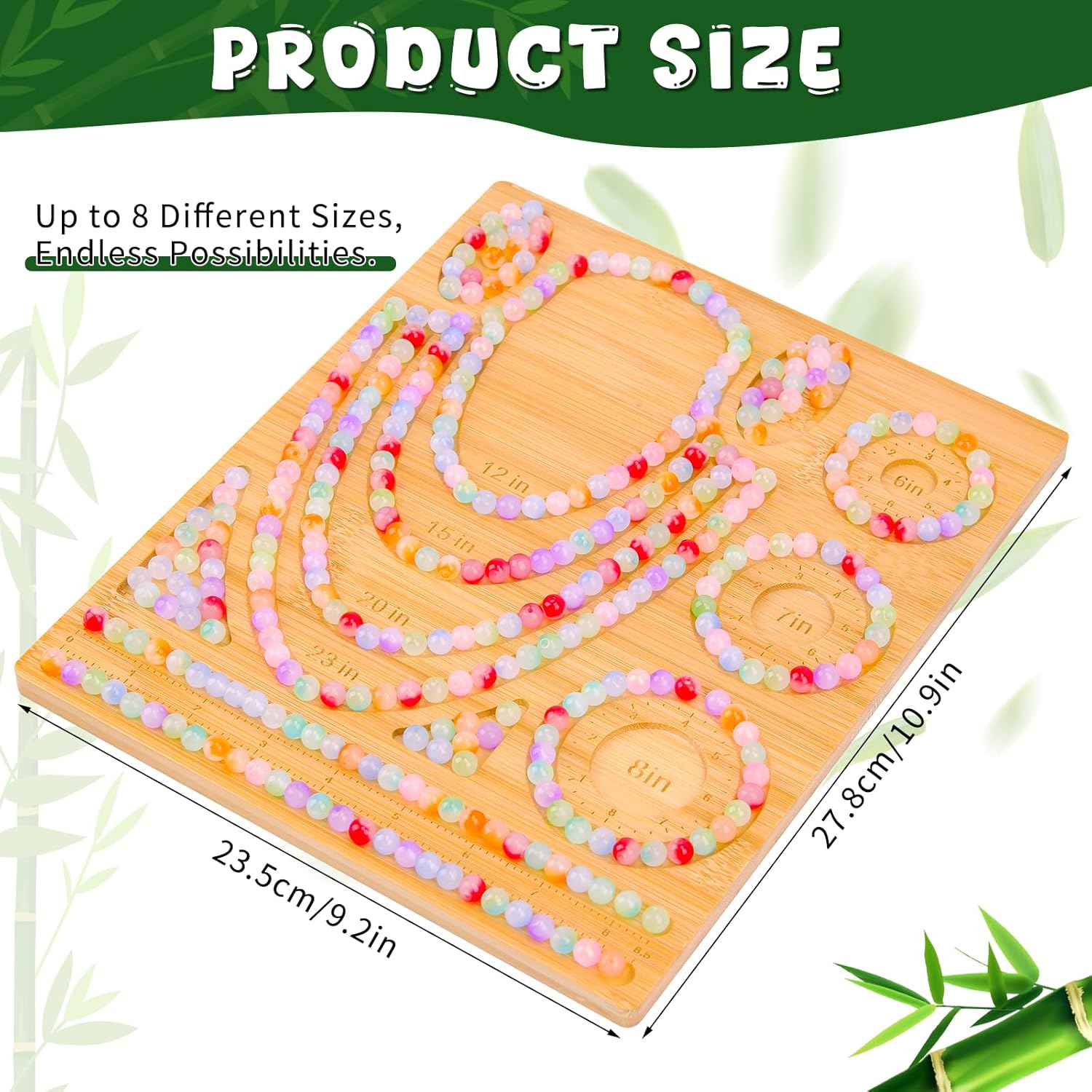 Hysagtek Bead Board for Jewelry Making - Bamboo Beading Board for Necklace & Bracelet Making, DIY Small Jewelry Design Tray Jewelry Making Supplies - Image 2