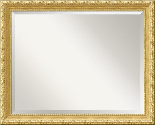 Miniatura 1 de Amanti Art Espejo de baño de madera biselada (26 x 32 pulgadas), marco dorado Versalles, espejo de pared dorado, grande