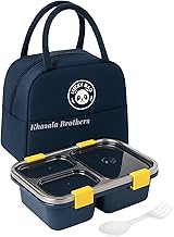 Tokyo Lunch Box with Travel Lunch Bags for Adults and Kids, 3 Compartment Tiffin with Hot-Cold Temperature Bag for Office & School (Multicolor) (Lunch Box with Lunch Bag)