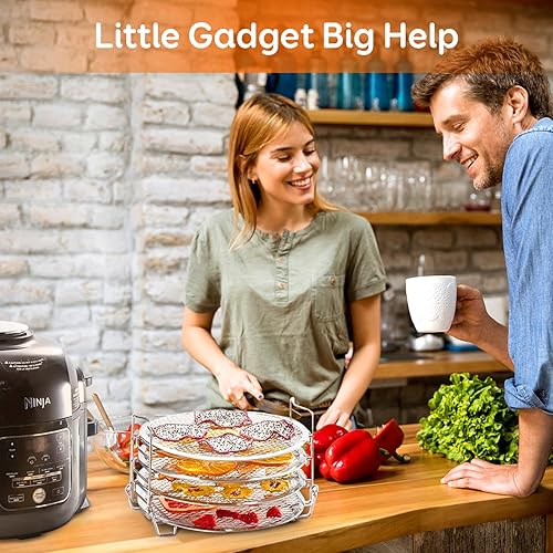 Miniatura 7 de SICHEER Soporte para deshidratador de acero inoxidable, accesorios compatibles con freidora de aire Ninja de 4 cuartos