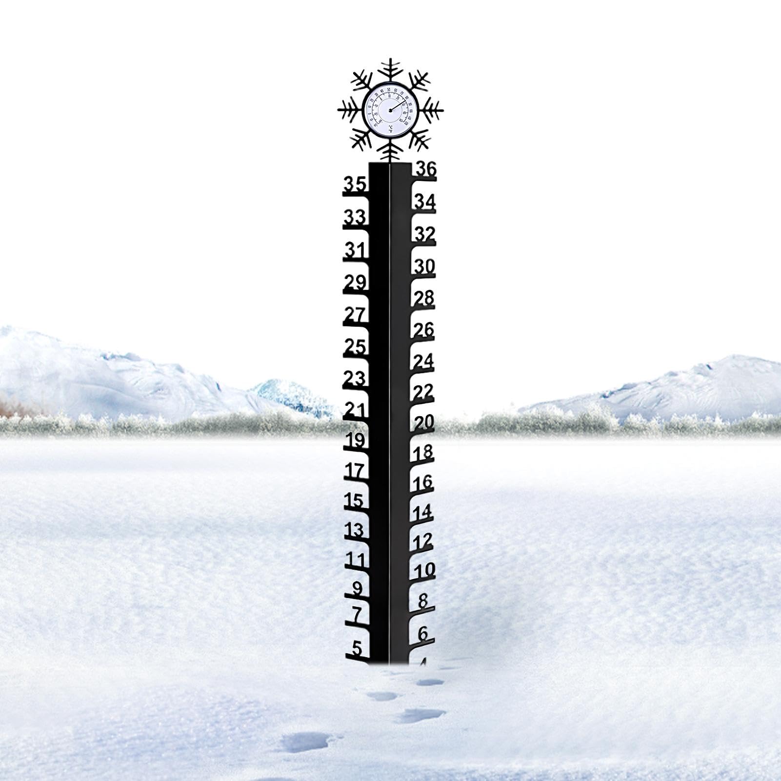 Snow Level Ruler Outdoor Snow Ruler Snow Measurement Gauge 36 Inch Snow Measuring Gauge ...