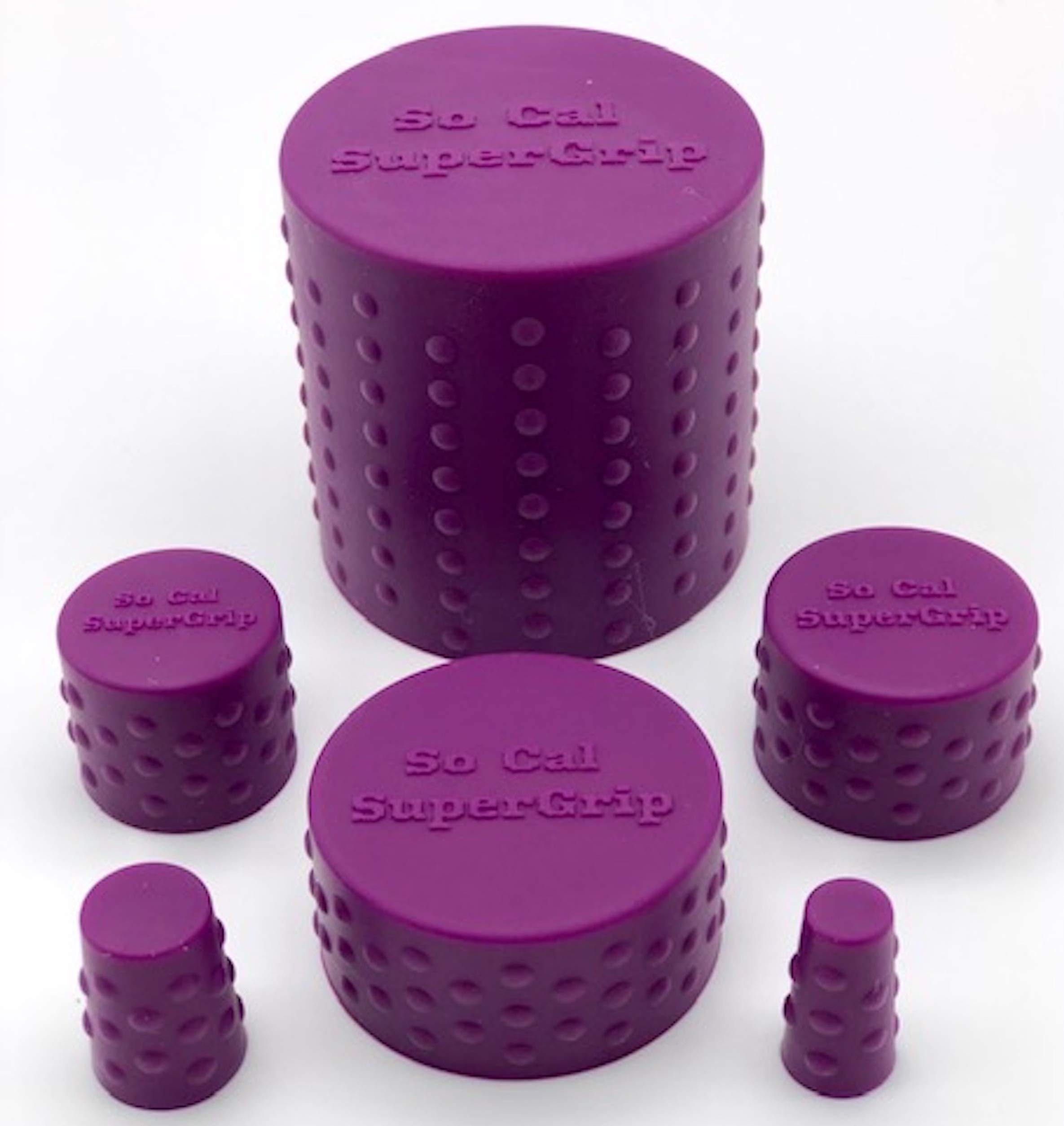 Universal 6 Piece Silicone Caps for Cleaning, Storage and Odor Proofing Glass Water Pipes/Rigs and More - Purple