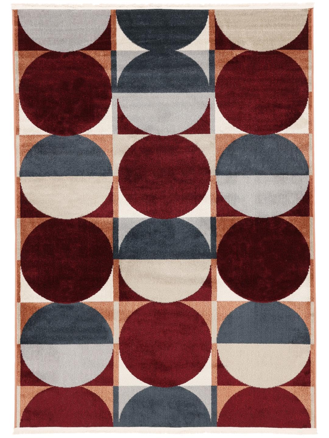 RugVista Jeff, Tapis, Modernes, 200 x 300 cm, Rectangulaire, Poil Ras, Salle de séjour, Chambre, Lavage en Machine, Rouge