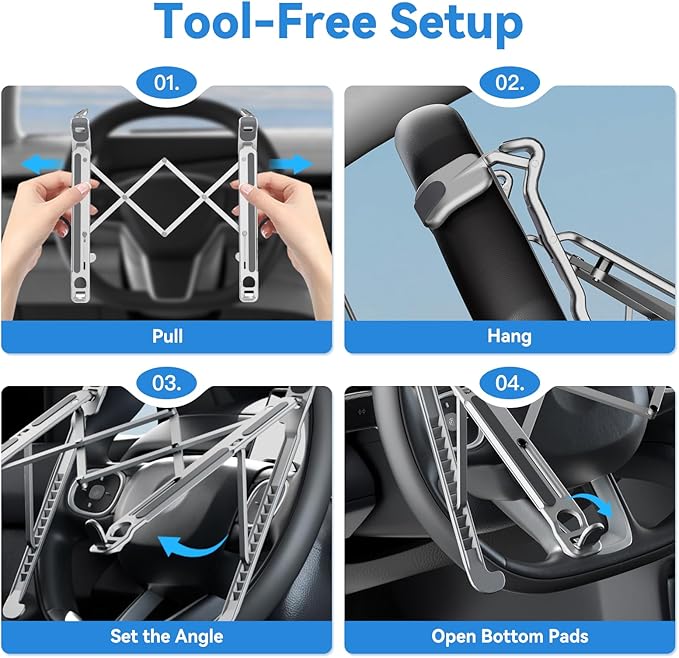 Soporte para Laptop de Coche Ajustable y Plegable STEERTOP miniatura 5