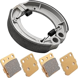 Semi-Metallic-Pro Front Brake Pads & Rear Brake Shoes for Yamaha Grizzly 350 Bruin 250 350 Big Bear 250 2004-2014 Big Bear 400 2005-2006 Wolverine 350 2006-2009 Kodiak 400 2003-2004