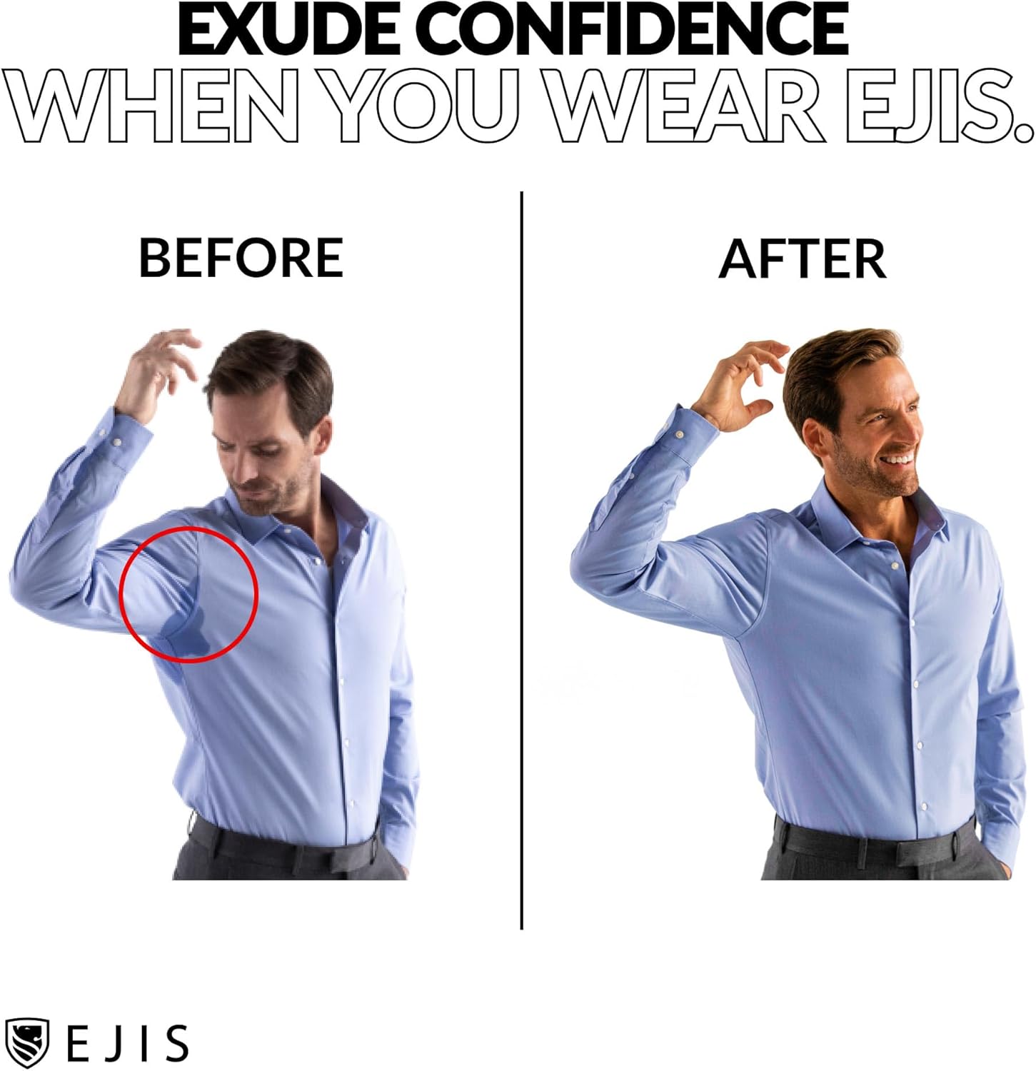 Ejis Sweat Defense Undershirt | V Neck| Underarm Sweat Proof Micro Modal - Image 5