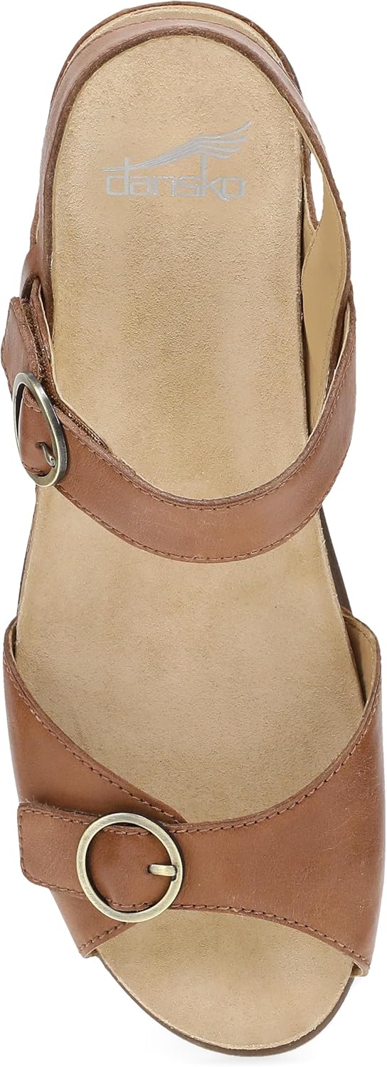 Dansko Candace Wedge Sandal for Women –Comfortable Wedge with Arch Support –Fully Adjustable Straps–Versatile Casual to Dressy Footwear –Lightweight Rubber Outsole