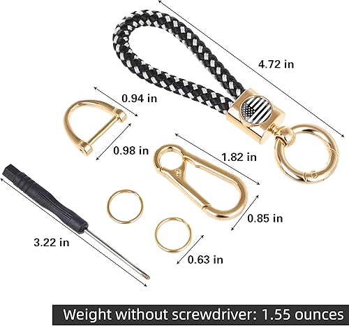 Miniatura 6 de WUGIHAN Llavero de coche, G-negro y orobandera americana