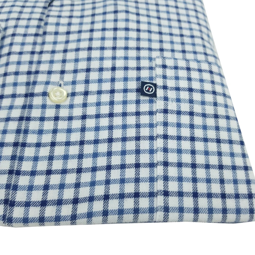 Rionero Camicia Uomo in Flanella rasata a Quadri Tinta Unita con Taschino Classica l XXL