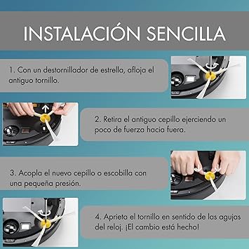 MIRTUX Reemplazo de Pack de 3 cepillos Laterales Compatible con Roomba 500, 600 y 700. Kit de 3 aspas astas. Repuestos de máxima Calidad5